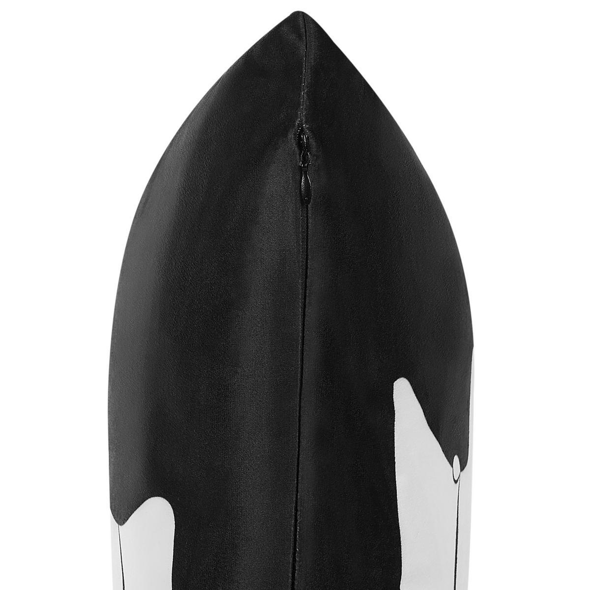 DEKOKISSEN Schwarz 45/45 cm Mandevilla - Schwarz, Textil (45/45cm) - Beliani