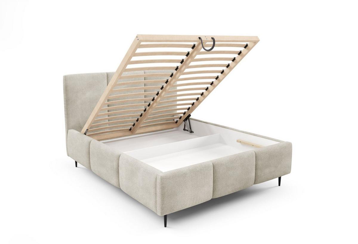 POLSTERBETT Miami - Beige, Holzwerkstoff/Textil (160/200cm) - Fun Möbel