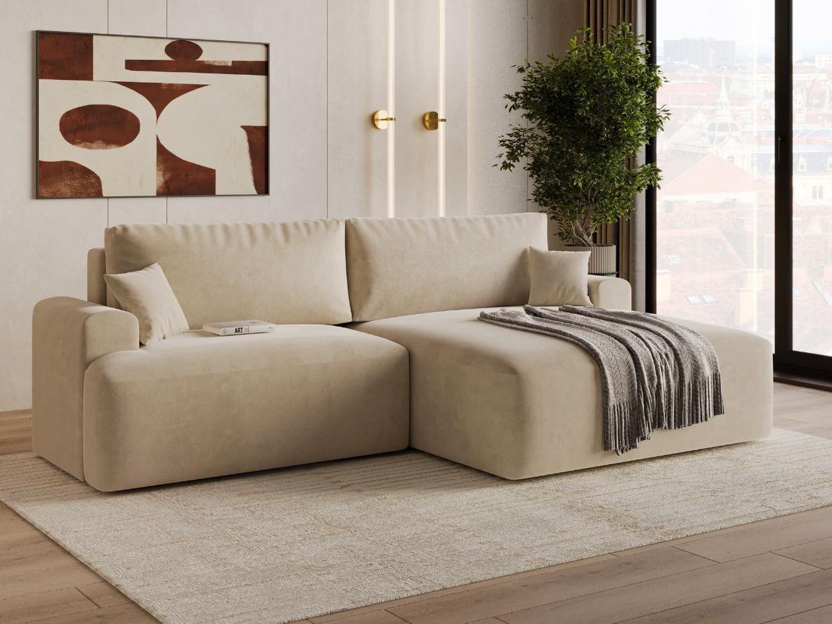 ECKSOFA Serene Beige Links - Beige, Holz/Textil (259/145cm) - Graingold