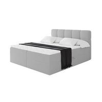 BOXBETT mit Matratze H4 - FAMA - 160x200 cm Hellgrau Quelle - Hellgrau, Holzwerkstoff (160/200cm) - ALTDECOR