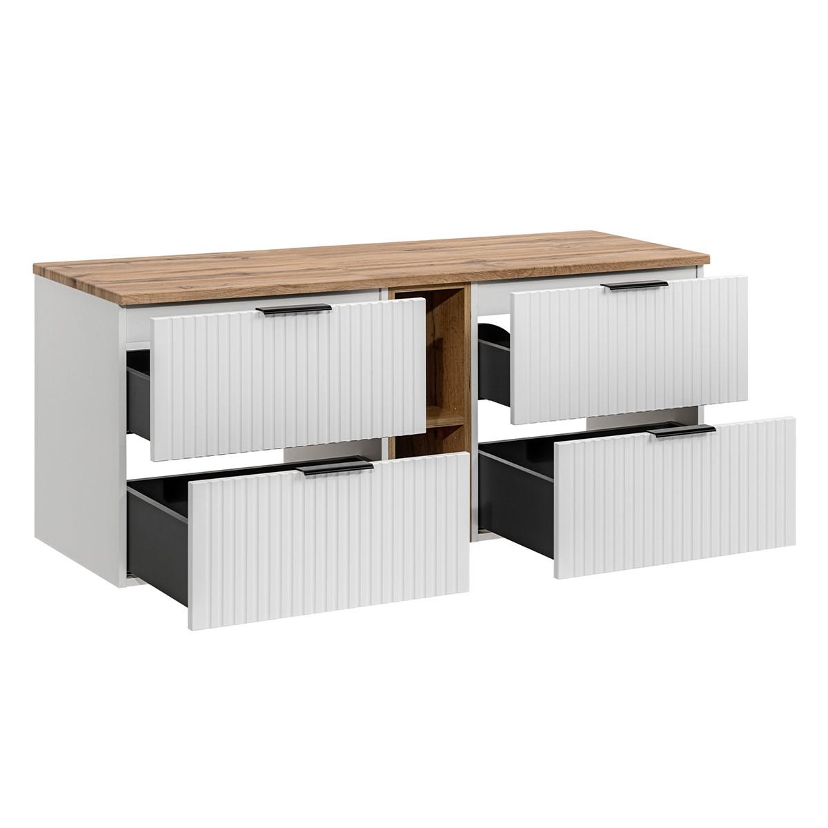 WASCHTISCHUNTERSCHRANK 140.8cm Adriel Weiß - Weiß, Holzwerkstoff (140.8/59/46cm) - Petits-meubles