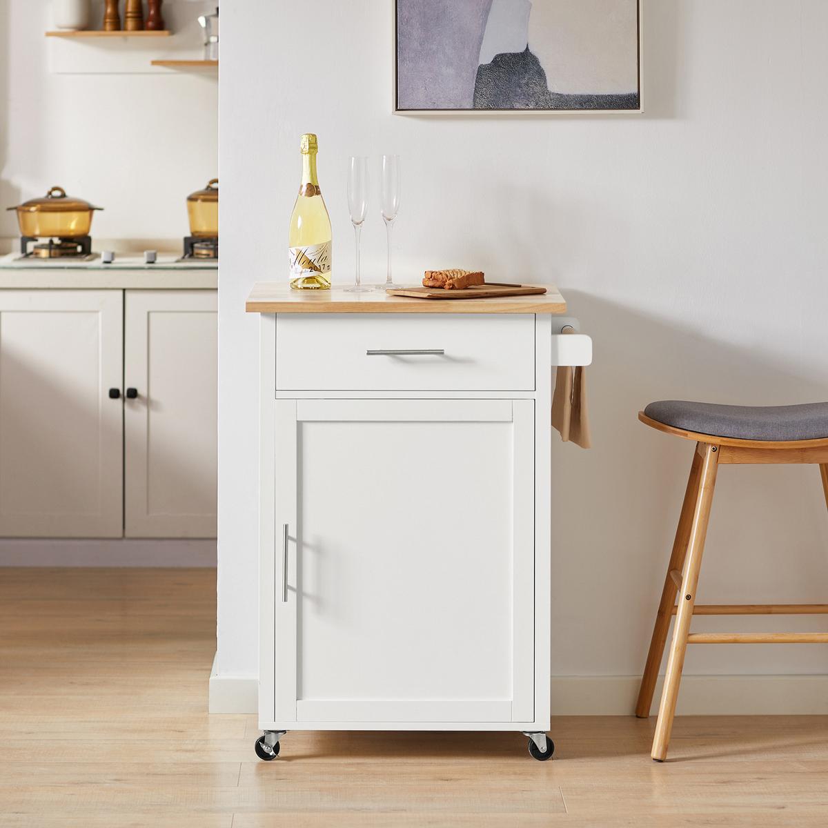 KÜCHENWAGEN Weiß - Weiß, Holzwerkstoff (68/90/46cm) - SoBuy