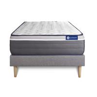 BETT Actimemo plus Memory-Schaum 80 x 200 cm h4 - Kit Bettgestell Grau - Beige/Grau, Karton/Holz (80/200cm) - ACTISOM