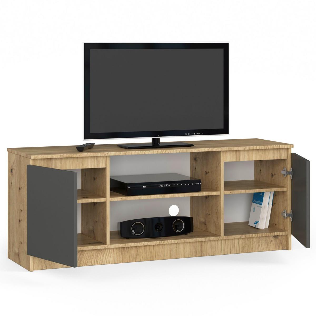 LOWBOARD Eiche Artisan, Graphit Grau 55/140/40 - Eiche Artisan, Holzwerkstoff (140/55/40cm) - RAUMHIRSCH FURNITURE