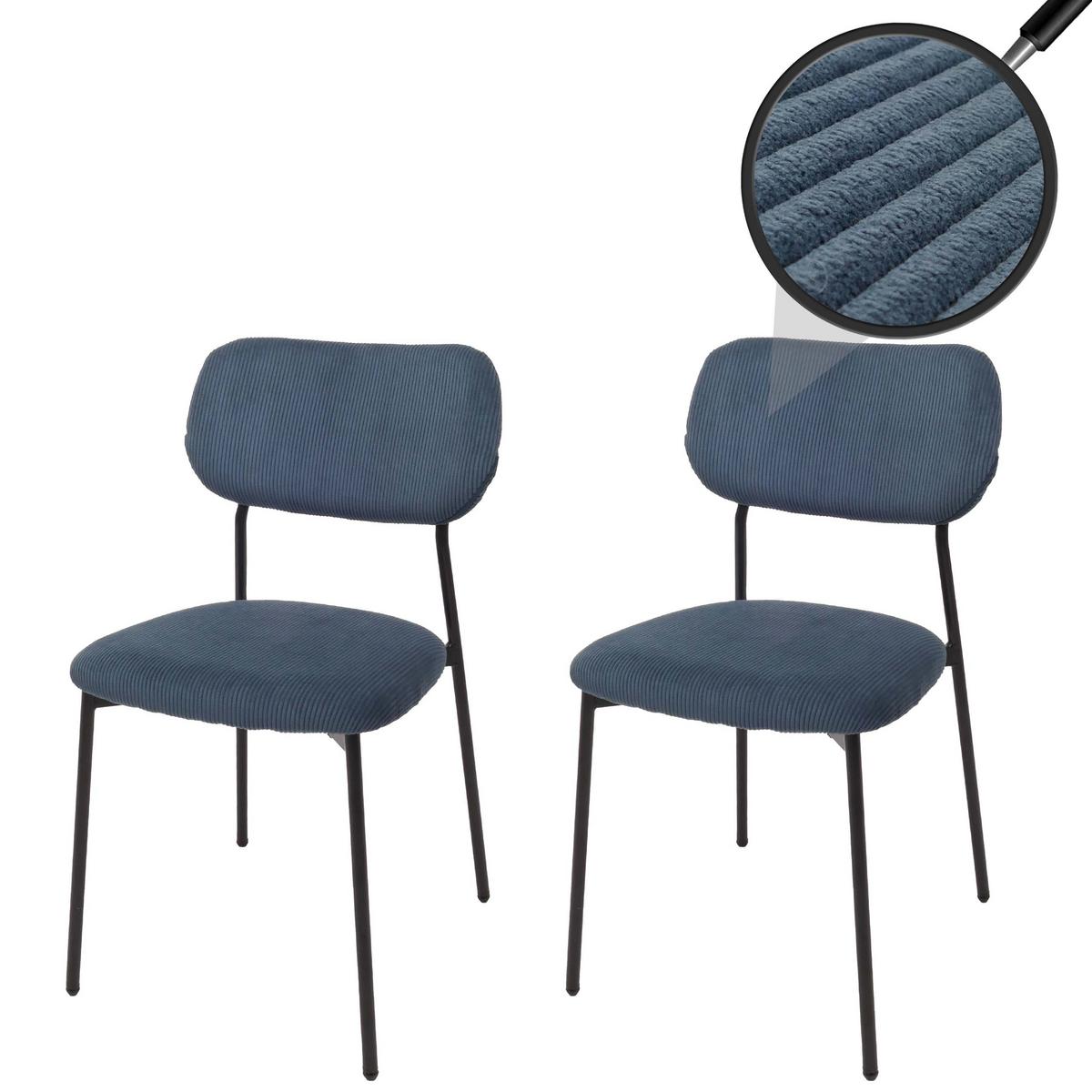 ESSZIMMERSTUHL Blau 2er-Set - Blau, Textil (44/83/52cm) - MCW