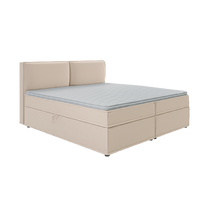 BOXBETT Eclipse 200/200 cm Beige Luxusmicrofaser - Beige/Schwarz, Holz/Kunststoff (200/200cm) - S-Style Möbel