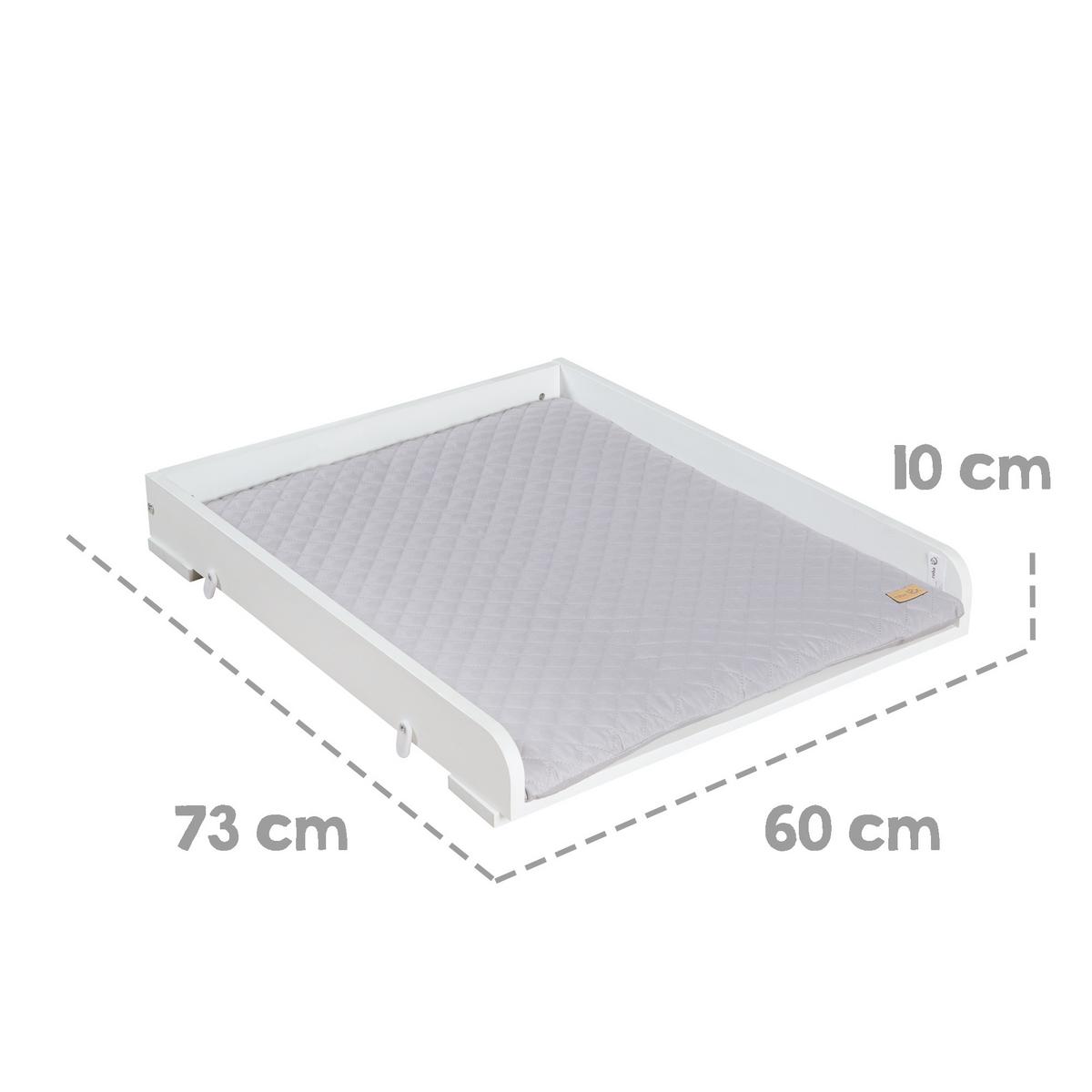 WICKELPLATTE für Waschmaschine inkl. Wickelauflageroba Style grau - Weiß, Holzwerkstoff/Textil (60/10/73cm) - Roba
