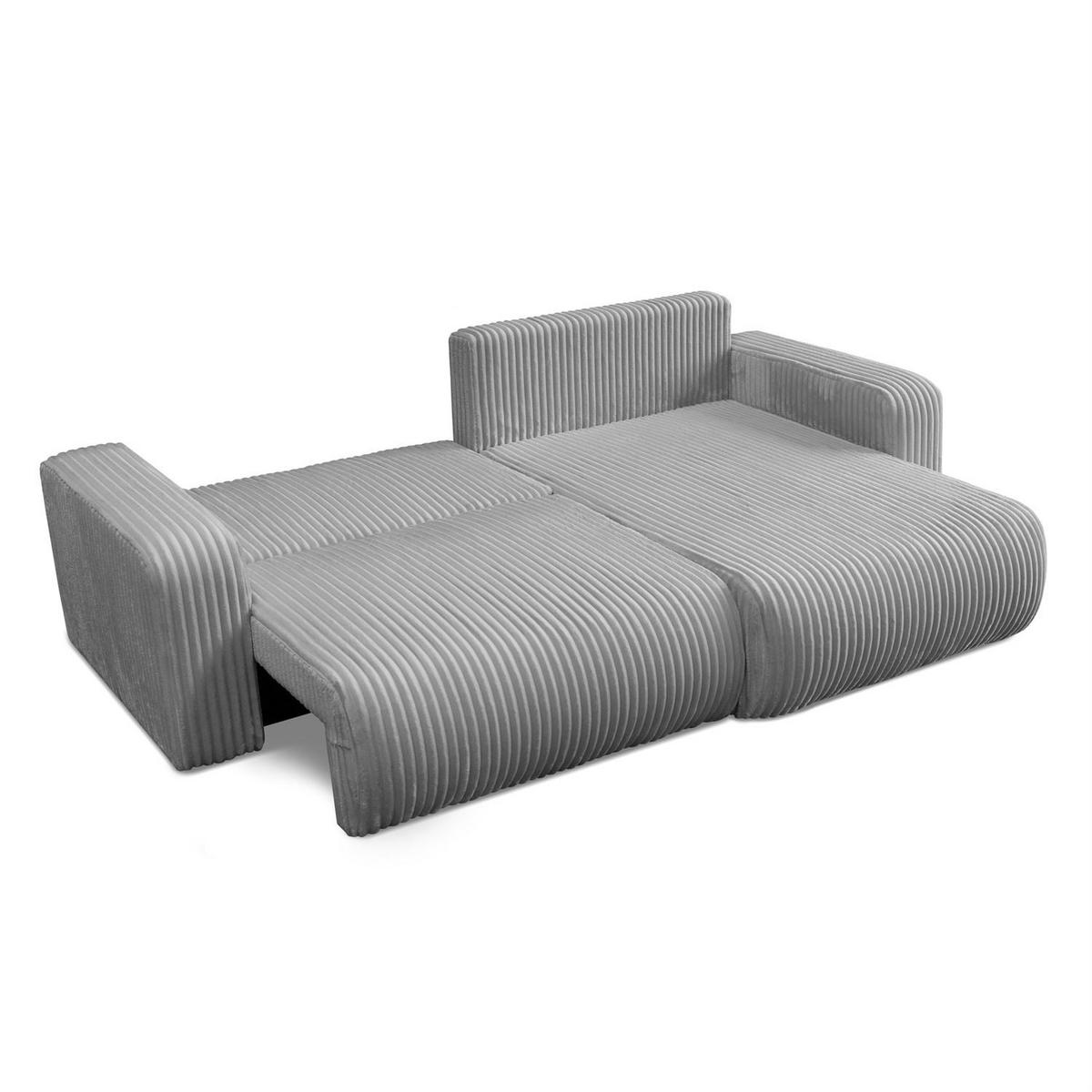 ECKSOFA MOVE mit Schlaffunktion und Bettkasten, Tilia 86 - Hellgrau, Textil (247/143cm) - Lookway