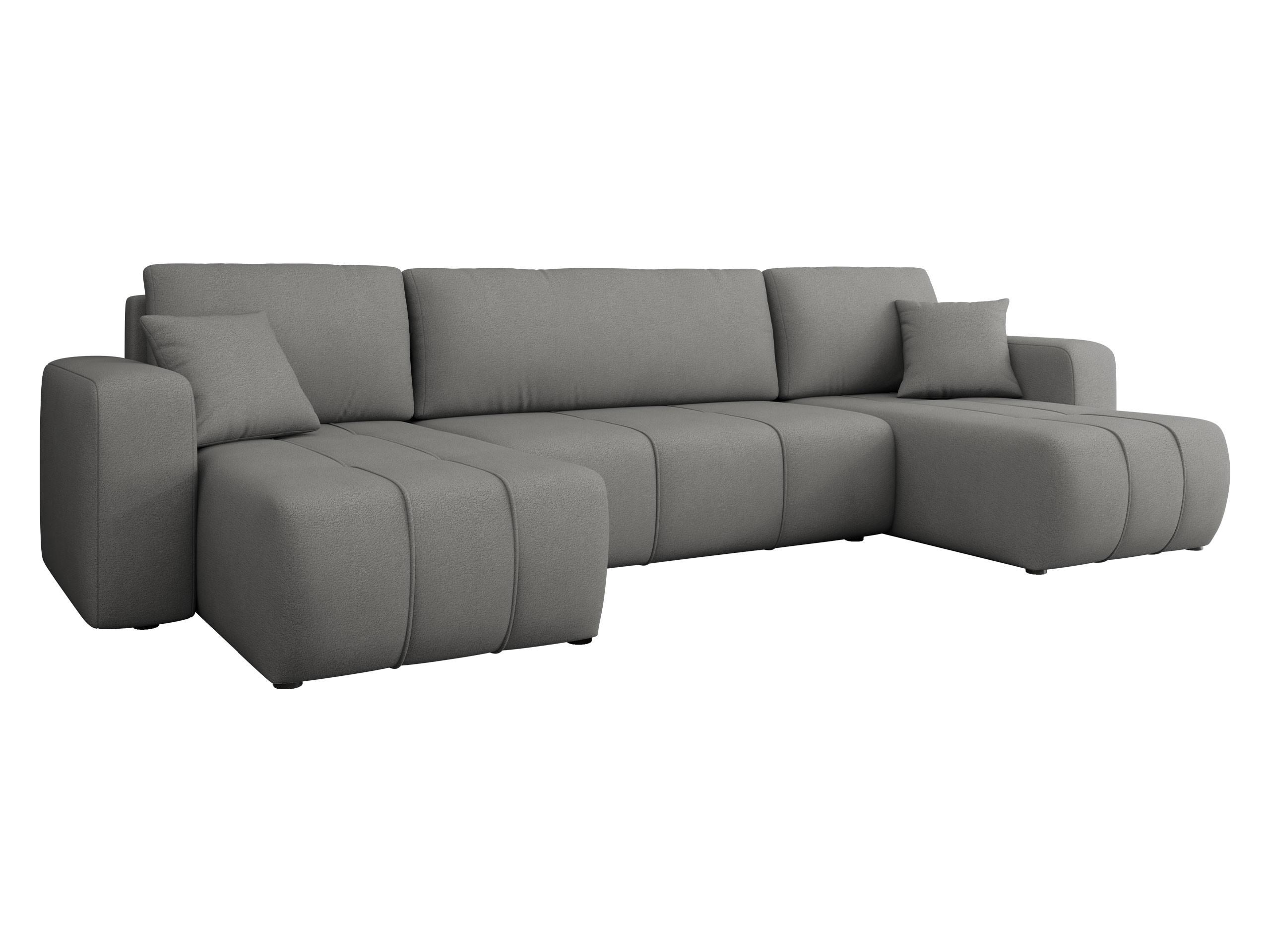 WOHNLANDSCHAFT Furyn U - Dunkelgrau/Schwarz, Holz/Kunststoff (312/82/145cm) - MIRJAN24