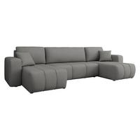 WOHNLANDSCHAFT Furyn U - Dunkelgrau/Schwarz, Holz/Kunststoff (312/82/145cm) - MIRJAN24