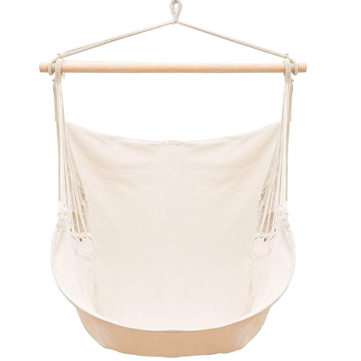 XL HÄNGESESSEL 155/125 cm Belastbar bis 100kg Beige - Beige, Textil (125/140/155cm) - Amanka