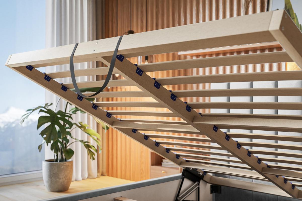 BETT 90x200 - Polsterbett mit Bettkasten und Holzrahmen - Modern Betten - Glatter Kronos-Stoff- Kollektion Toledo - Grün - Grün, Holz/Textil (90/200cm) - Alpi-Möbel