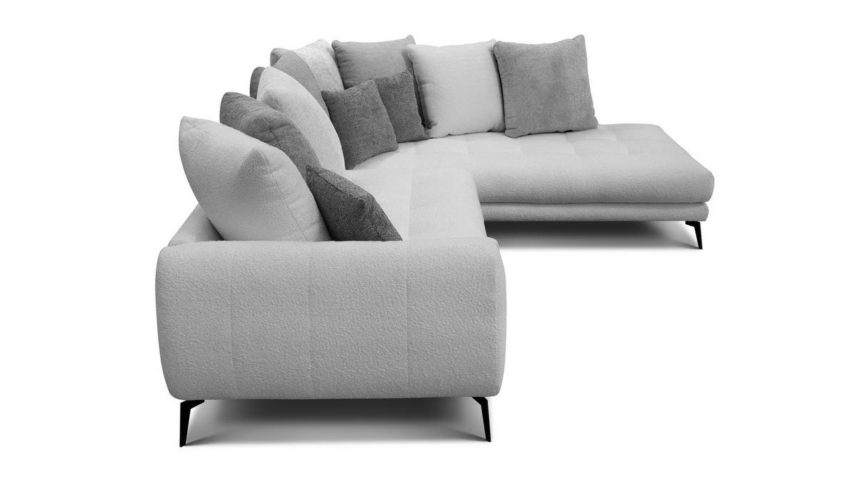 ECKSOFA CALME 5-Sitzer, hellgrau und dunkelgrau - Hellgrau/Schwarz, Holz/Textil (294/229cm) - Wozimo