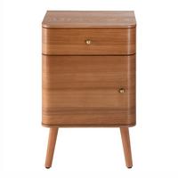 NACHTTISCH 1 Schublade 1 Tür, Fronten mit abgerundeten Kanten 35/71/42 cm - Nussbaumfarben, Holzwerkstoff (35/71/43.5cm) - Calicosy