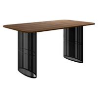 ESSTISCH Arcadia 160 - Nussbaumfarben/Schwarz, Holzwerkstoff/Metall (90/160/76cm) - MIRJAN24