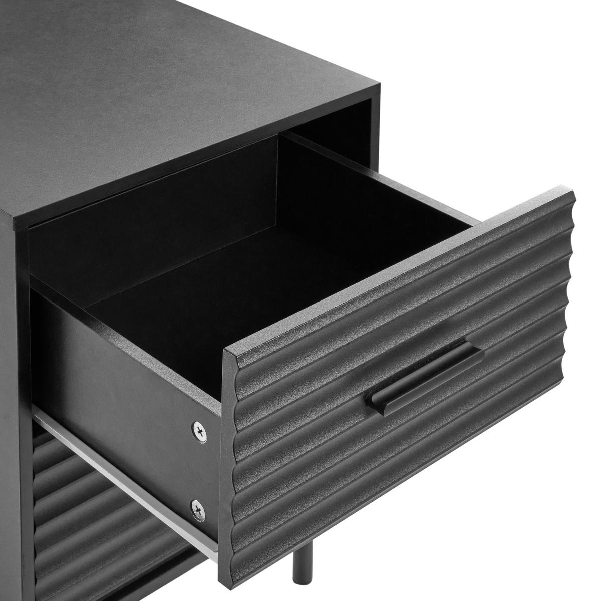 NACHTTISCH mit 2 Schubladen Schwarz Walgett - Schwarz, Holzwerkstoff (39/40/54cm) - Beliani