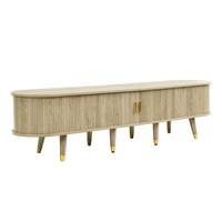 TV-LOWBOARD Oval 175 cm in Eiche-Optik - Weiß, Holzwerkstoff (175/45/38cm) - Urban Meuble