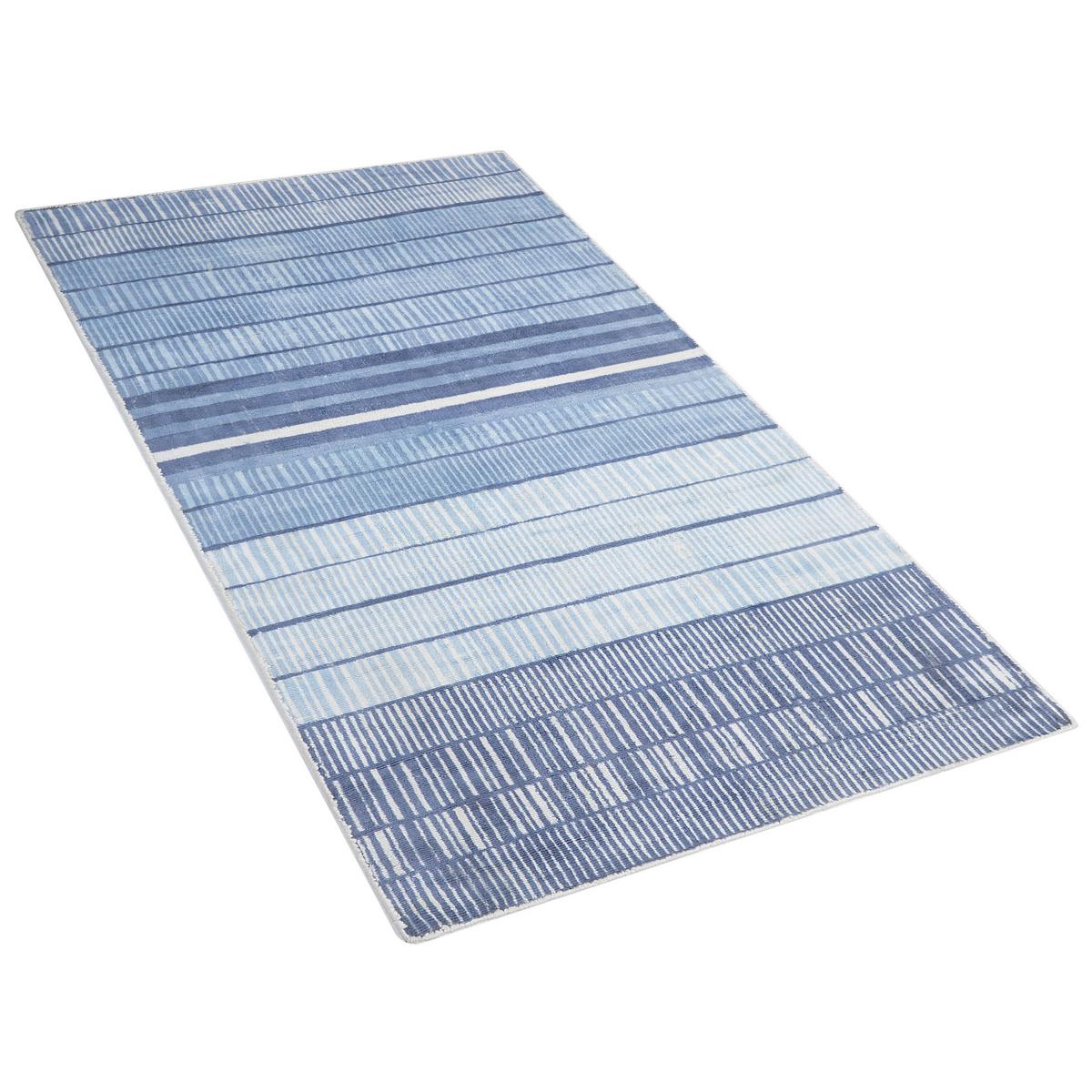 KURZFLOR-TEPPICH Yardere 150/80 cm - Blau, Naturmaterialien (80/150cm) - Beliani