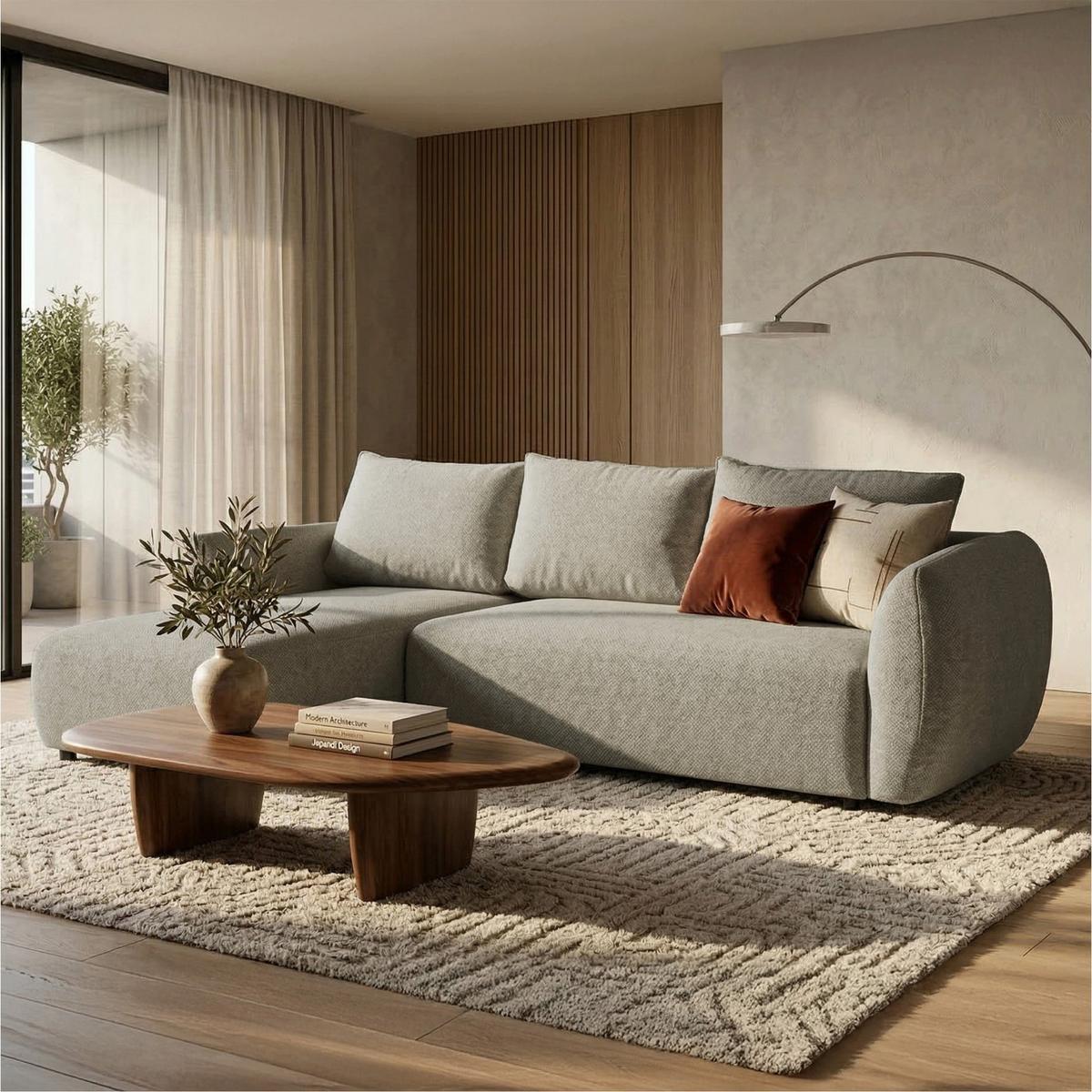 ECKSCHLAFSOFA Zordo GRAUBEIGER CHENILLE LINKS MIT ZWEI BETTKÄSTEN - Taupe/Schwarz, Kunststoff/Textil (256/170cm) - Selsey