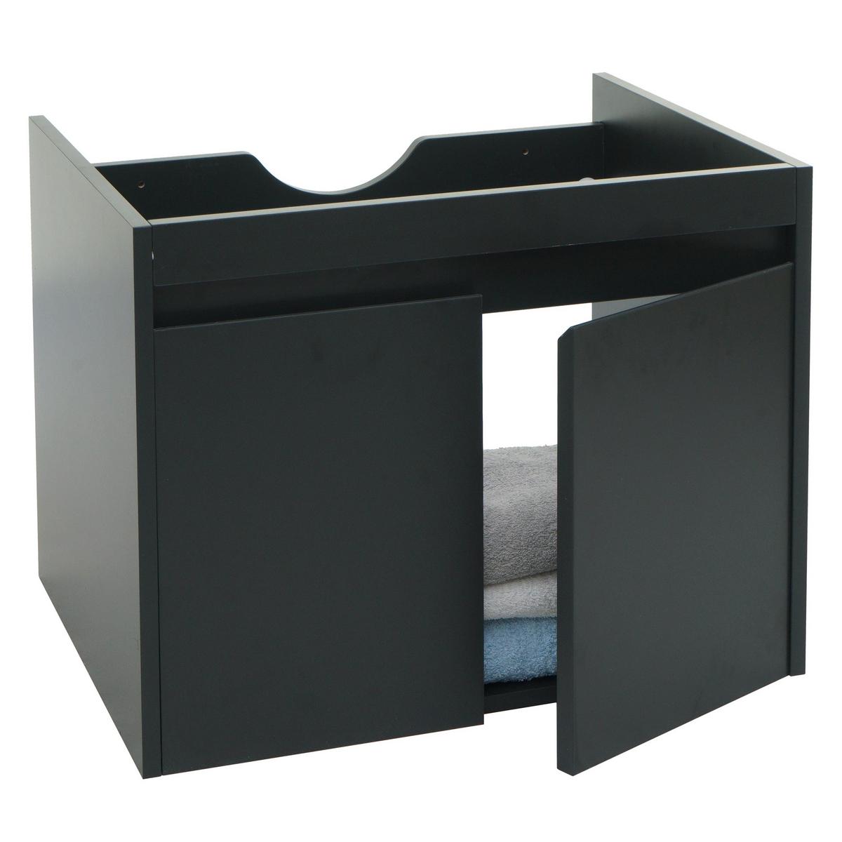 WASCHBECKENUNTERSCHRANK Schwarz - Schwarz, Holzwerkstoff (59/48/45cm) - MCW