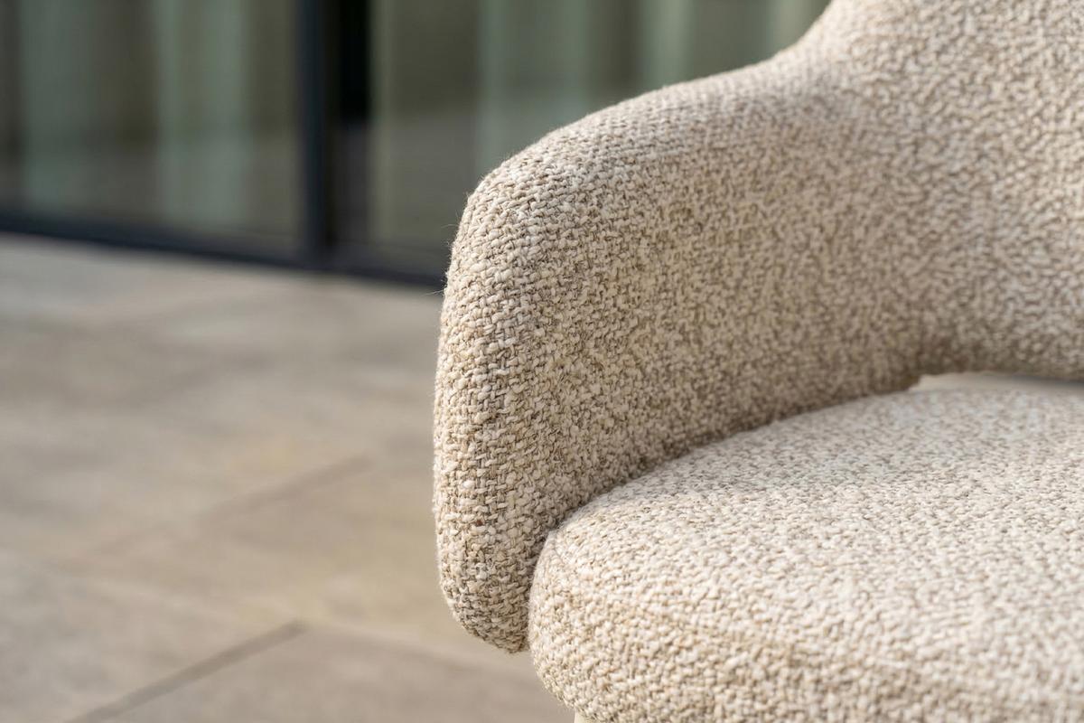 GARTEN-ESSGRUPPE AMUR 7ER SET Cremeweiß Flachgewebe, Keramik - Creme, Keramik - KAWOLA