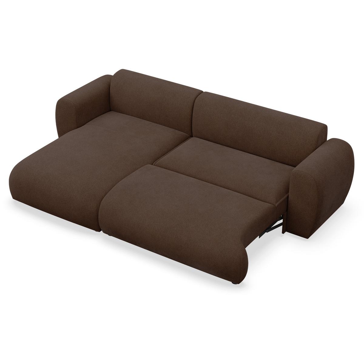 ECKSOFA Emia Braun links - Schwarz/Braun, Kunststoff/Textil (262/156cm) - Selsey