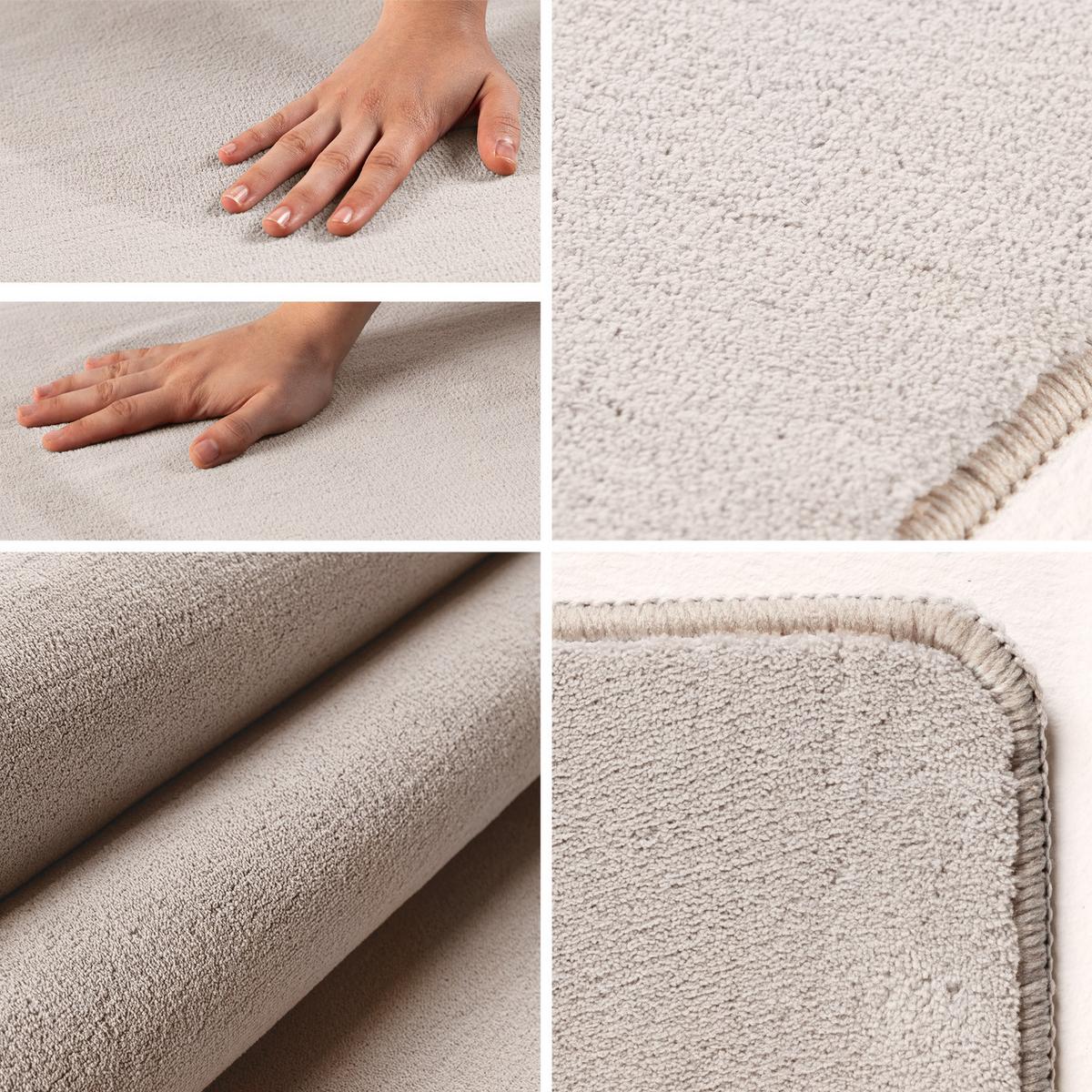 TEPPICH Kurzflor Waschbar LECH in Creme, einfarbig, 140 x 200 cm - Beige, Textil (200/140cm) - KADIMA DESIGN