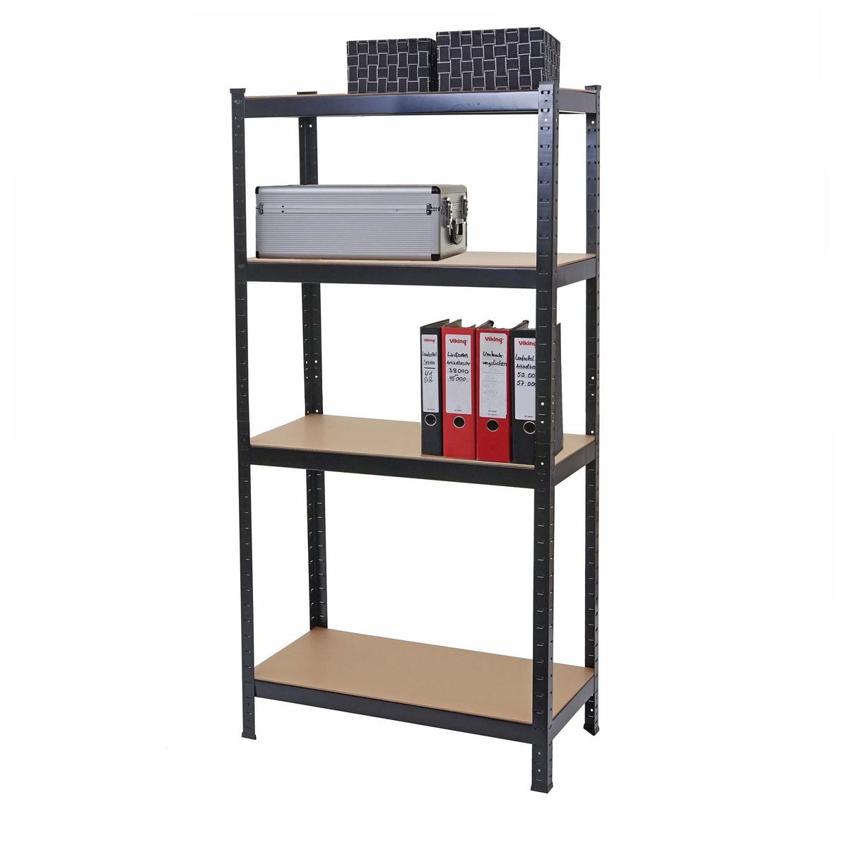 SCHWERLASTREGAL Schwarz, Braun - Schwarz/Braun, Metall (80/160/40cm) - MCW