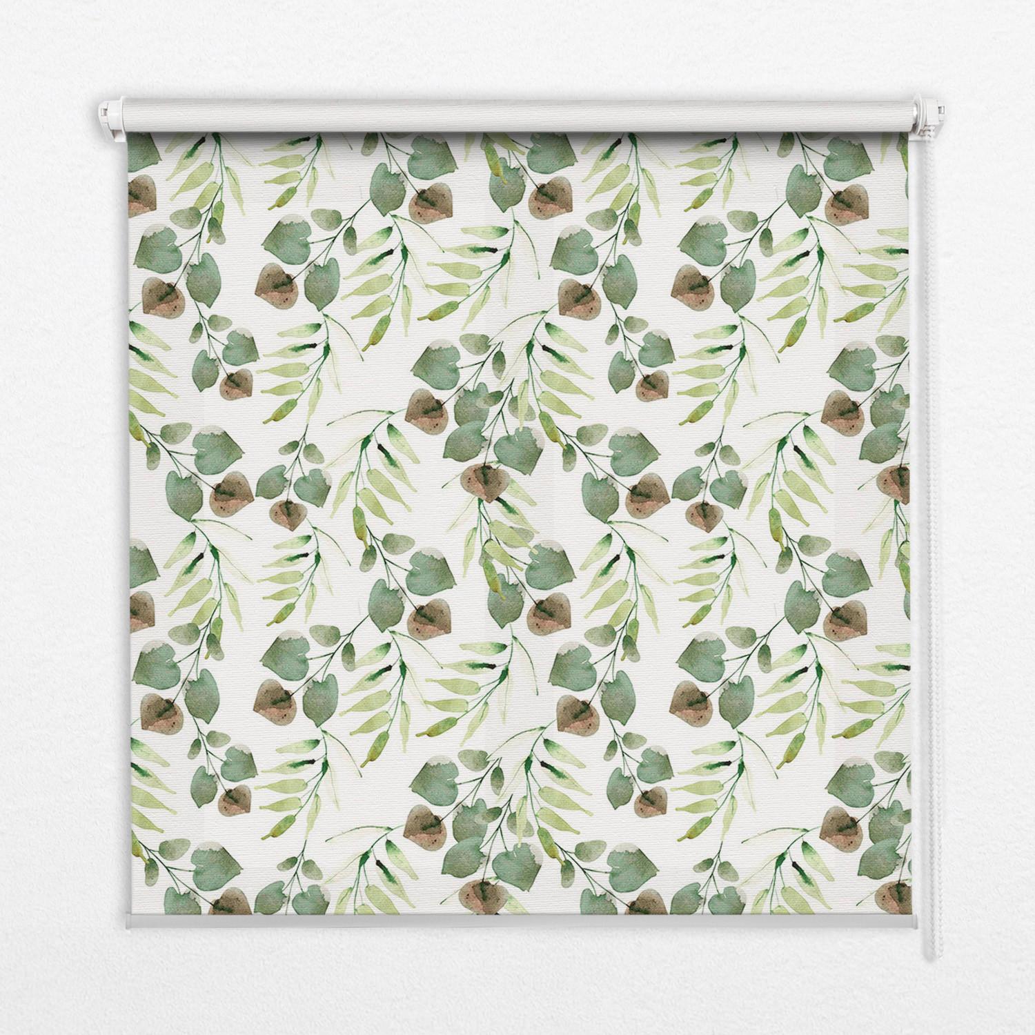 INNENROLLO - Fensterrollo - Rollo - 150x140 cm - Grüne Blätter - Grün, Kunststoff (150/140/0.5cm) - TULUP