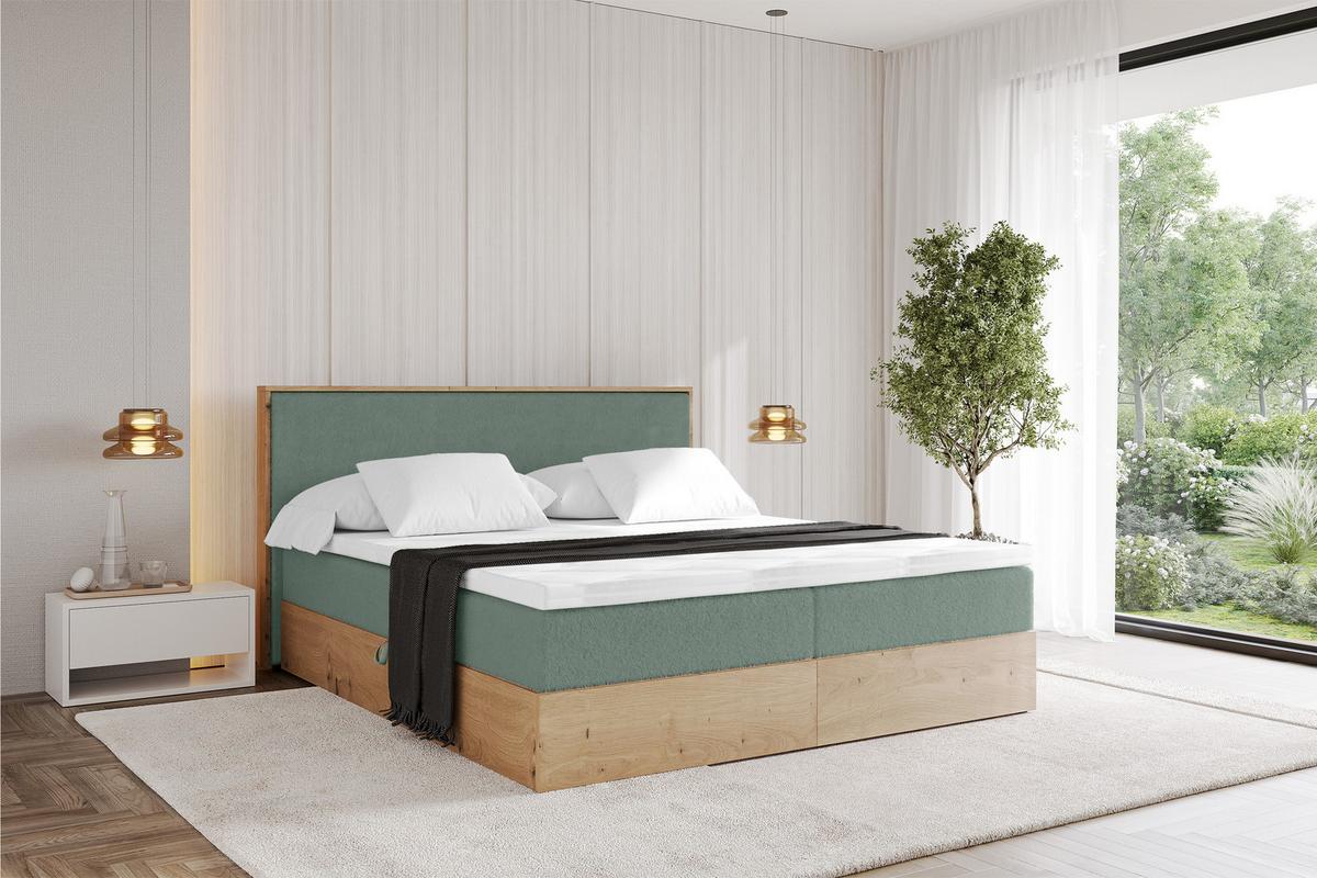BOXBETT LOLLI9 - 120x200 - H4 Grün - Grün, Holzwerkstoff (120/200cm) - ALTDECOR