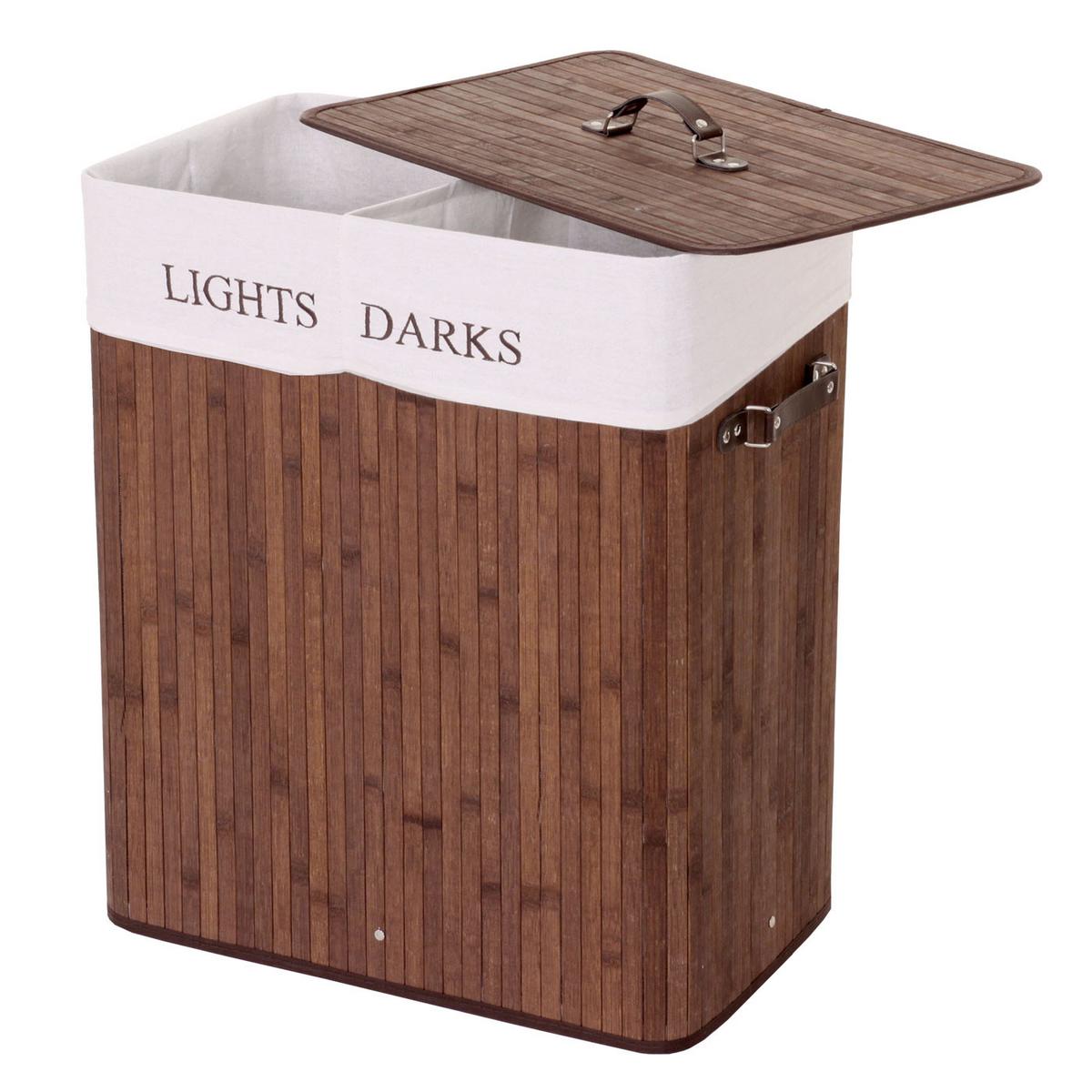 WÄSCHEKORB Braun, Cremeweiß - Creme/Braun, Holz (55/63/34cm) - MCW