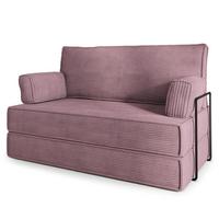 BETTSOFA LADIA aus Schaumstoff Kordstoff Lila Schlaffunktion - Lila, Textil (140/86/60cm) - MASSENO