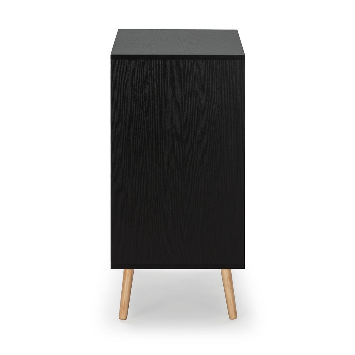KOMMODE 80/80/40 Apolo 3 Schubladen - Schwarz, Holzwerkstoff (80/80/40cm)