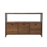 SIDEBOARD mit 3 Türen und 1 oberer Ablagefläche 120/29,5/77 cm - Braun, Holzwerkstoff (29.5/77/120cm) - Calicosy