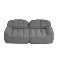2-SITZER SOFA aus granuliertem Fleece, frameless in Muschelform ohne Montage - Grau, Textil (210/79/104cm) - Urban Meuble