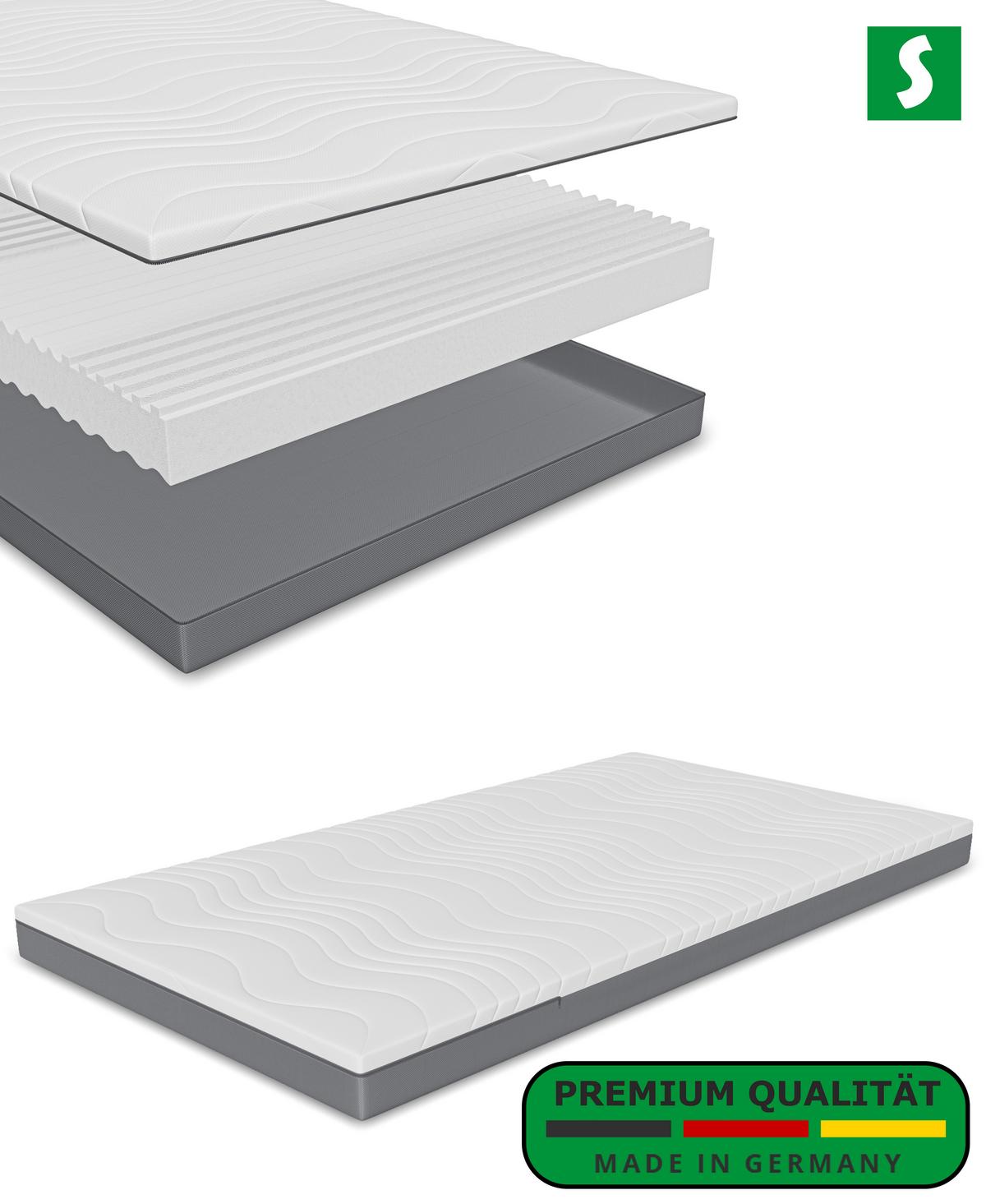MITTELFEST Komfortable Kaltschaummatratze Öeko-Tex Zertifiziert 120 x 200 cm - Weiß, Textil (120/200cm) - Schlaftroll