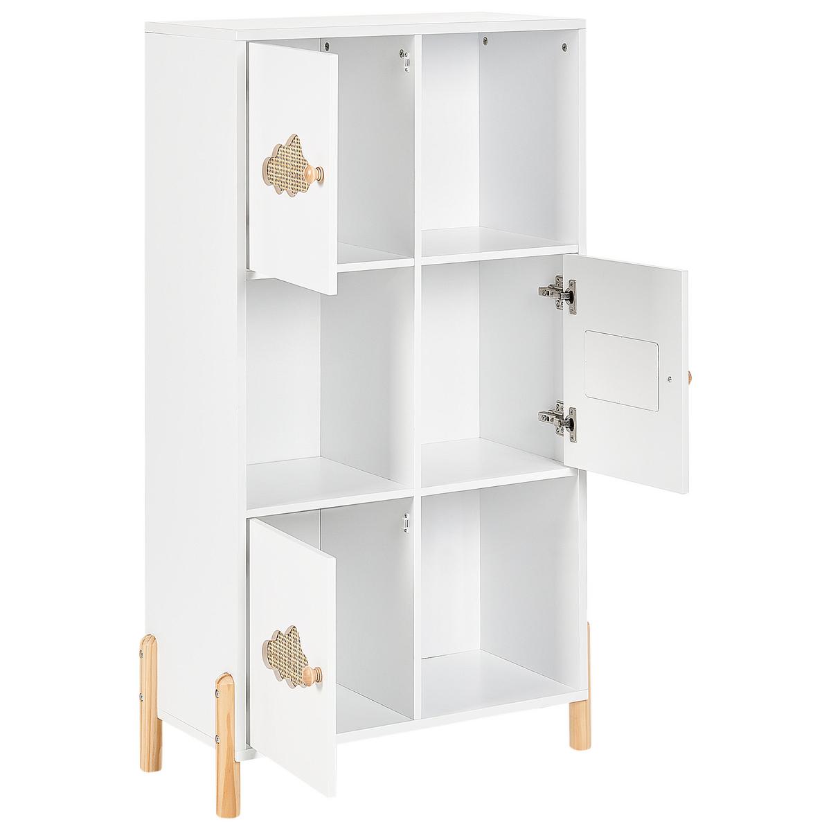 REGAL 111 cm Weiß Cloudy - Weiß/Braun, Holzwerkstoff (60/111/30cm) - Beliani