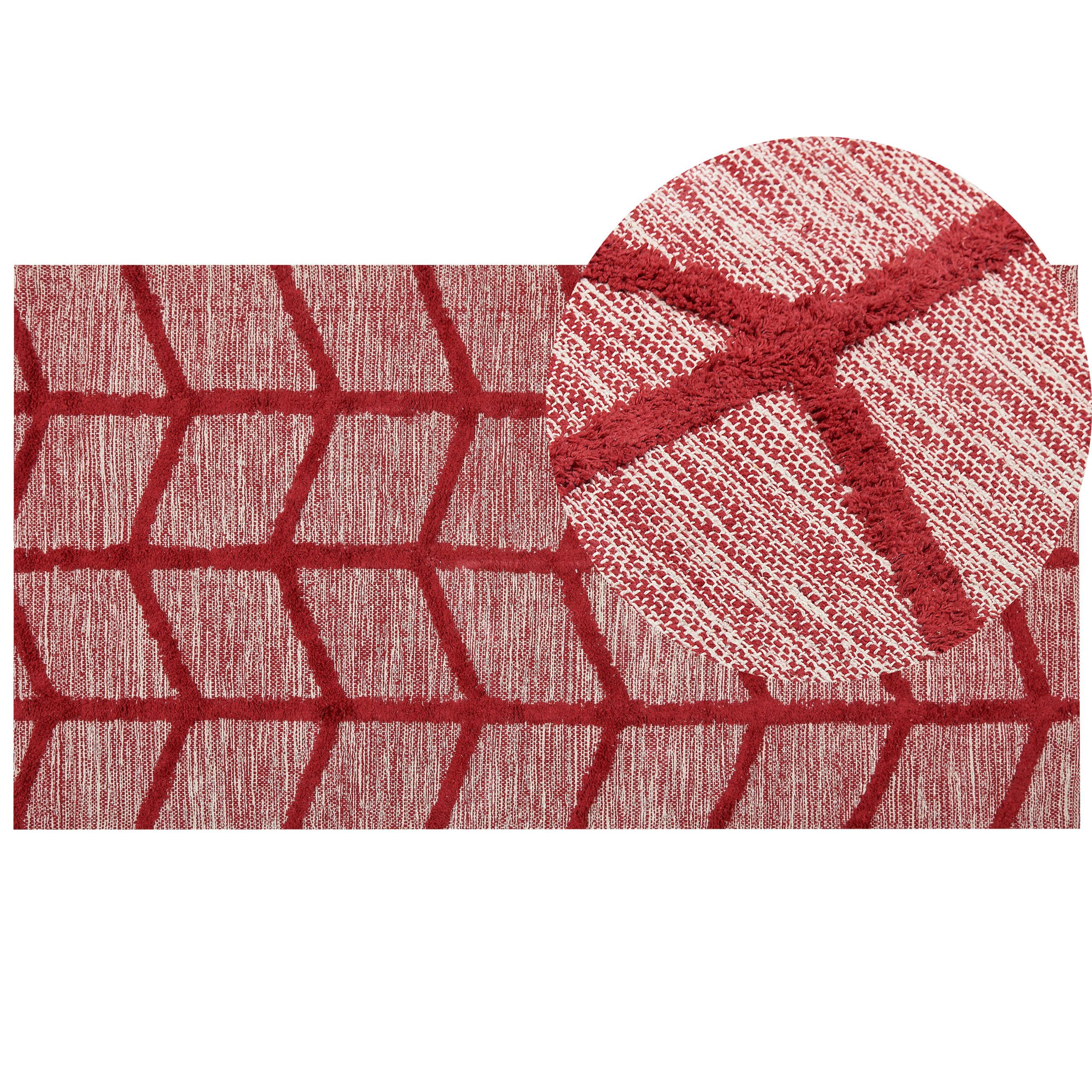 KURZFLOR-TEPPICH Sivas 150/80 cm - Rot, Textil (80/150cm) - Beliani