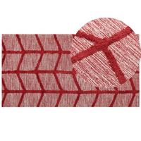 KURZFLOR-TEPPICH Sivas 150/80 cm - Rot, Textil (80/150cm) - Beliani