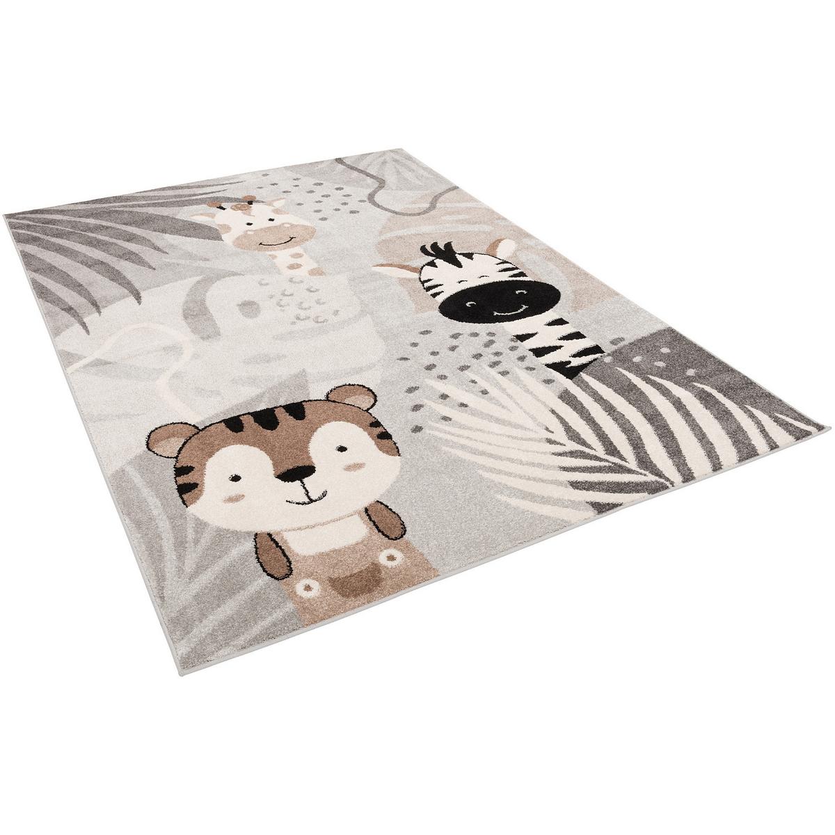 KINDER TEPPICH SOFTSTAR KIDS SAFARI FRIENDS - Grau, Textil (200/290cm) - Pergamon
