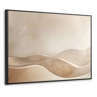 LEINWAND Bilder mit Rahmen - Beige - Natur - Abstrakt - Modern - 70x50 - Beige, Textil (70/50cm) - MuchoWow