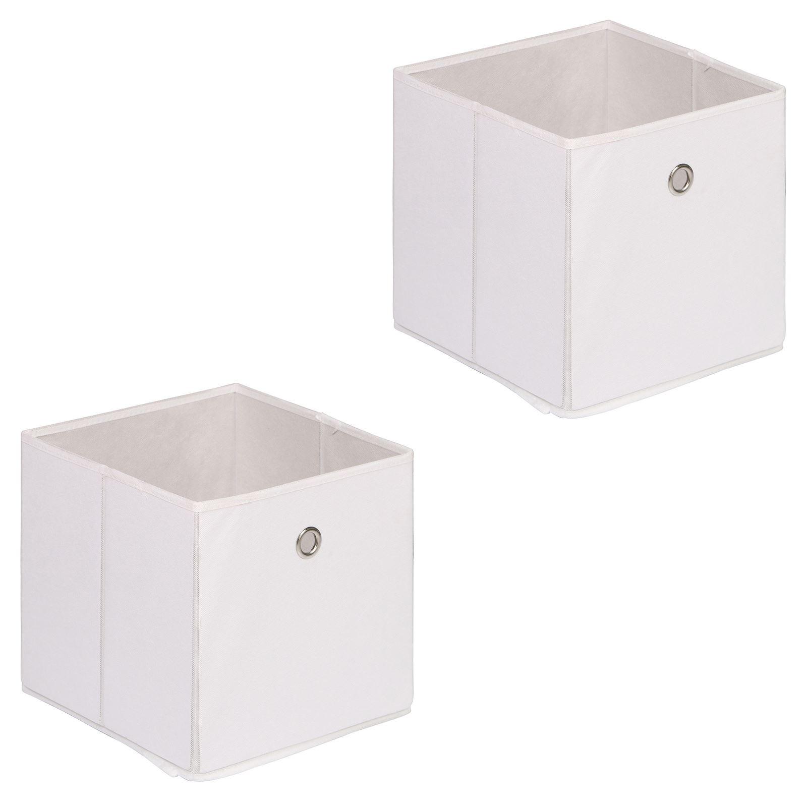 FALTBOX ELA 2er-Set weiß - Weiß, Textil (27/27/27cm) - IDIMEX
