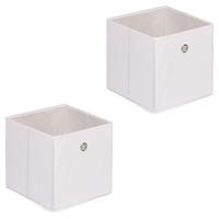 FALTBOX ELA 2er-Set weiß - Weiß, Textil (27/27/27cm) - IDIMEX
