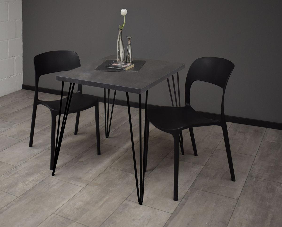 BARTISCH Eirena 70x70x75 schwarz matt/graphit - Graphitfarben, Metall (70/70/75cm) - 58aufmkessel