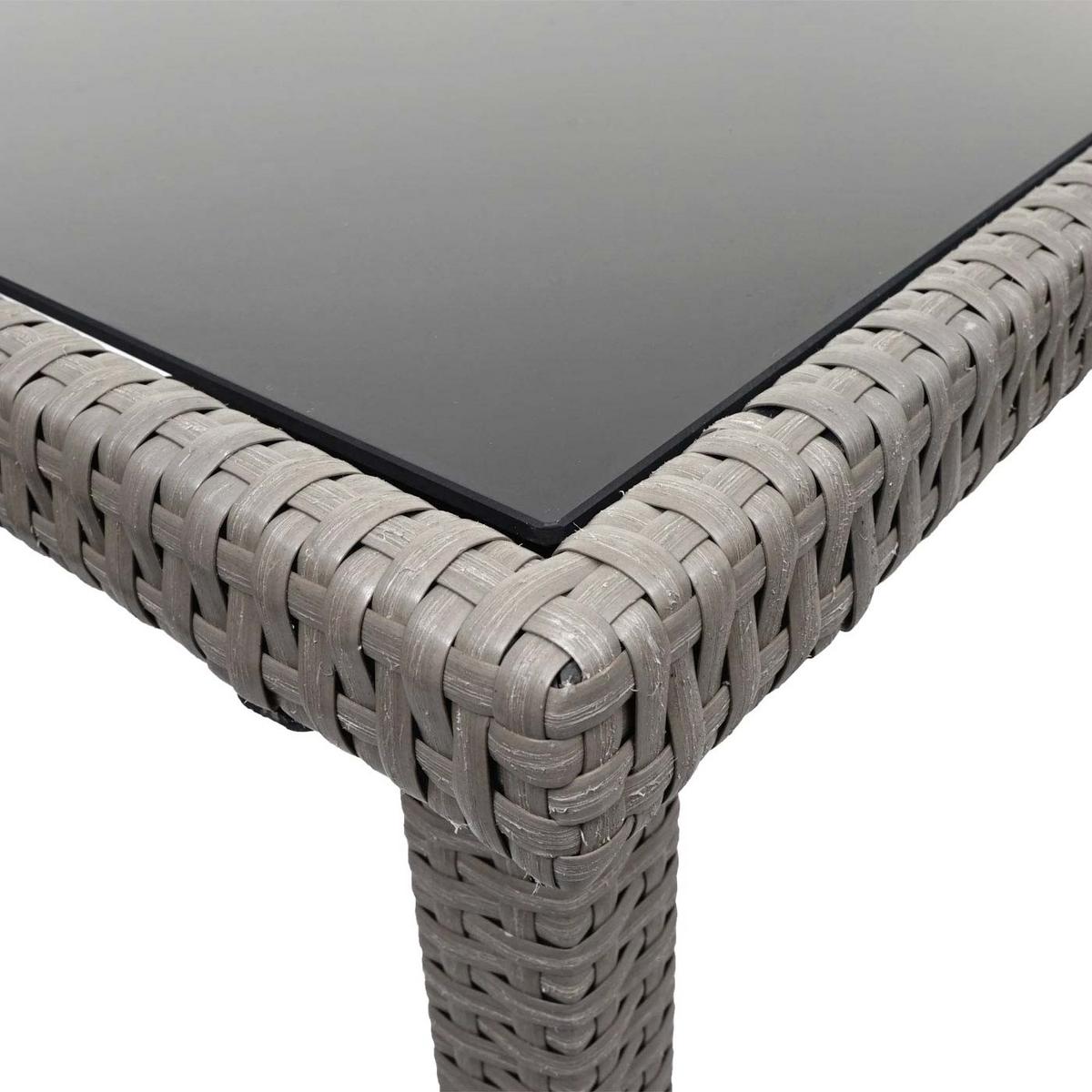 POLY-RATTAN TISCH rechteck Grau - Hellgrau, Kunststoff (75/120/71cm) - MCW