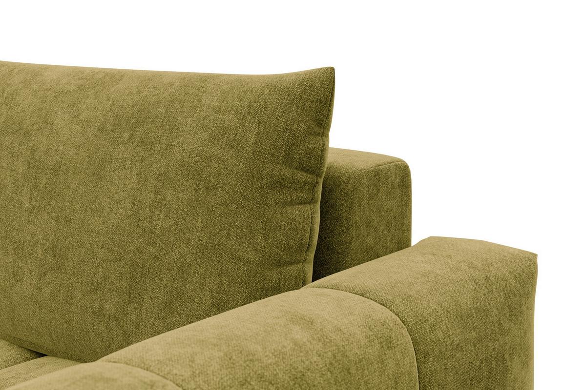 ECKSOFA VERONA 4-Sitzer links, Khaki - Schwarz/Grün, Holz/Textil (266/173cm) - Courtois Laville