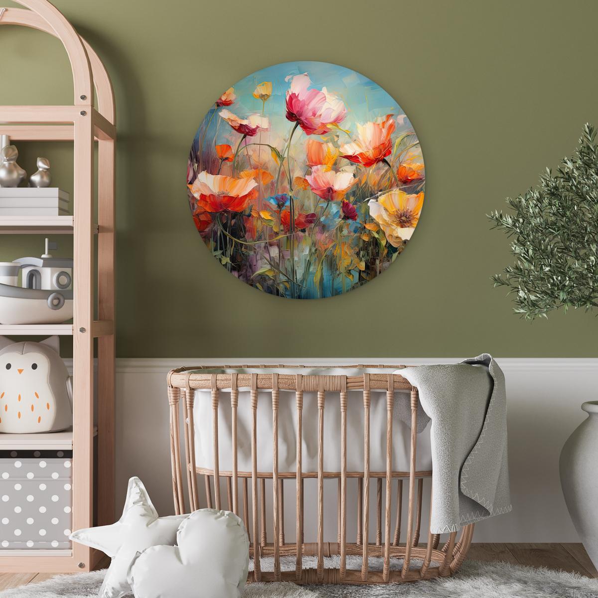 WANDBILD Blumen - Aquarell - Kunst - Botanisch - Natur Wanddeko Schlafzimmer 60x60 cm - Orange, Kunststoff (60/60cm) - MuchoWow