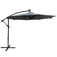 GARTENSCHIRM mit LED, Solar Grau 300/245/300 - Grau, Textil/Metall (300/300cm) - RAUMHIRSCH FURNITURE