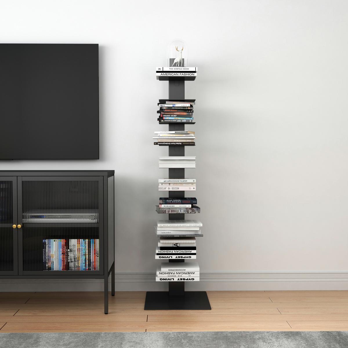 BÜCHERREGAL Eksjö - Schwarz, Metall (39/150/39cm) - [en.casa]
