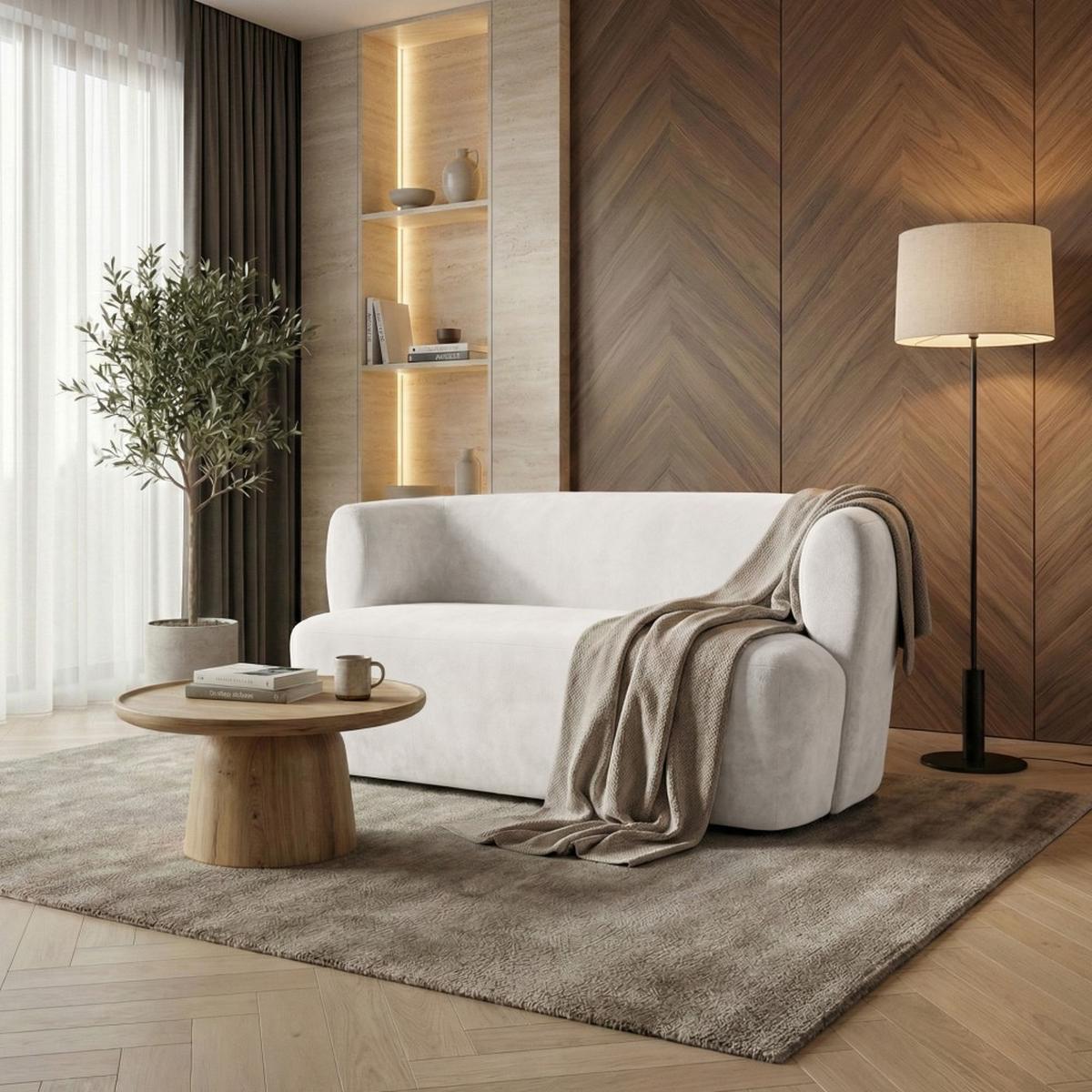 2-SITZER SOFA Nori beige velour - Beige/Schwarz, Kunststoff/Textil (150/68/72cm) - Beautysofa